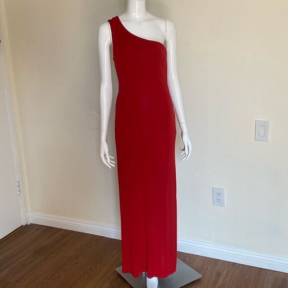 Lauren By Ralph Lauren Dress One Shoulder Evening Gown Size Small - Picture 2 of 10